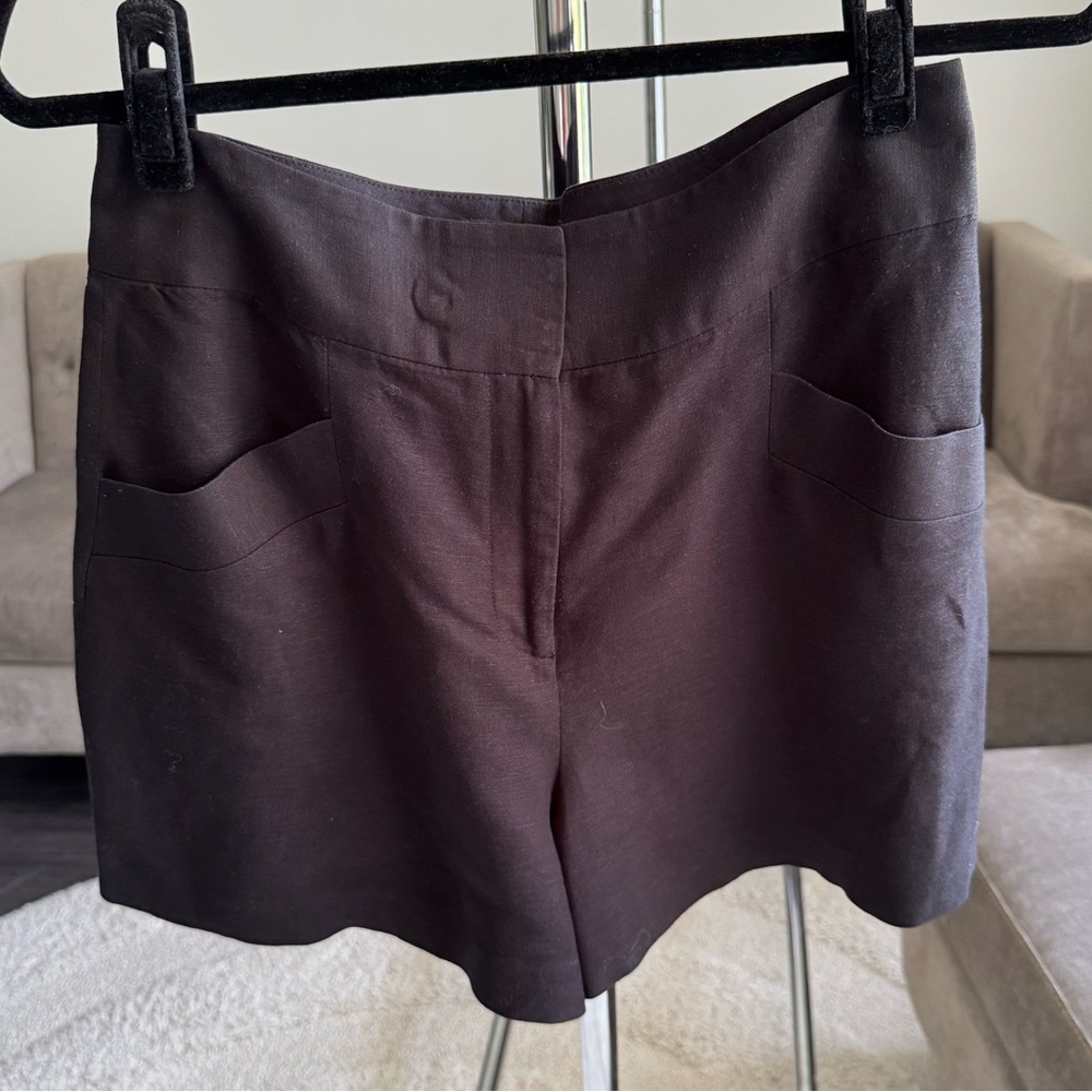 Club Monaco Classic Black Linen Blend Shorts Size 6
